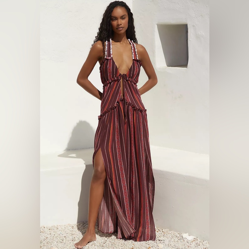 New NWT Anthropologie maxi dress with fun embellishments Dress